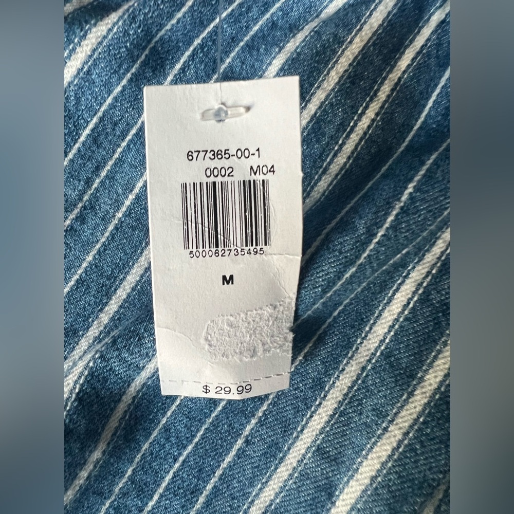 NWT Old Navy Cotton Striped Button Front Tank Top: Size Medium - Picture 4 of 4